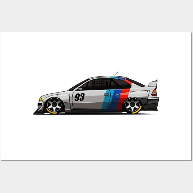 90's Race Car Wall Art by Sticker Box